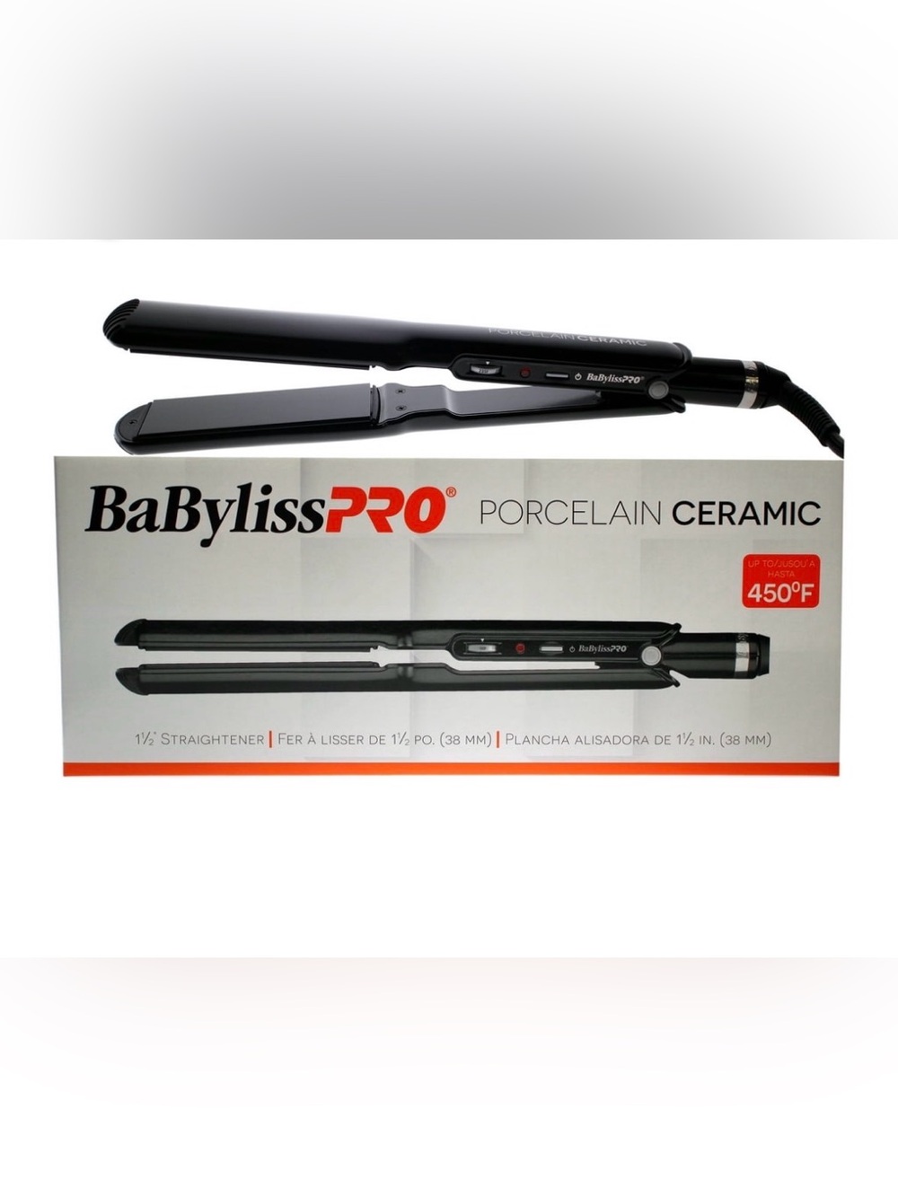 BaBylissPRO Porcelain Ceramic 2" Straightening Iron BP9561UC -Brand New
